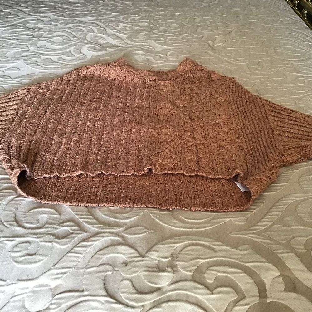 Free People Textured Knit Sweater in Warm Brown - Picture 5 of 7